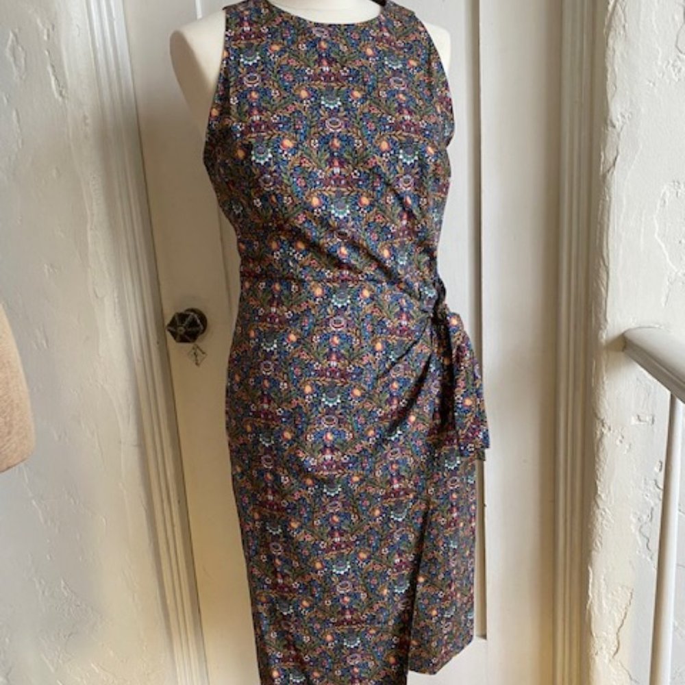 ANTONIO MELANI Floral Sleeveless Faux Wrap Dress Size 6